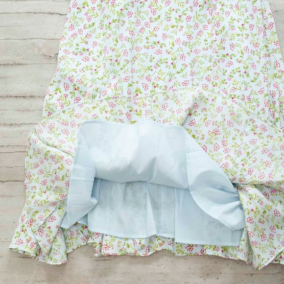 NWT J. Crew Ruffle Stretch Silk Dress in Wisp Floral color Pale Cloud si… - Picture 7 of 8